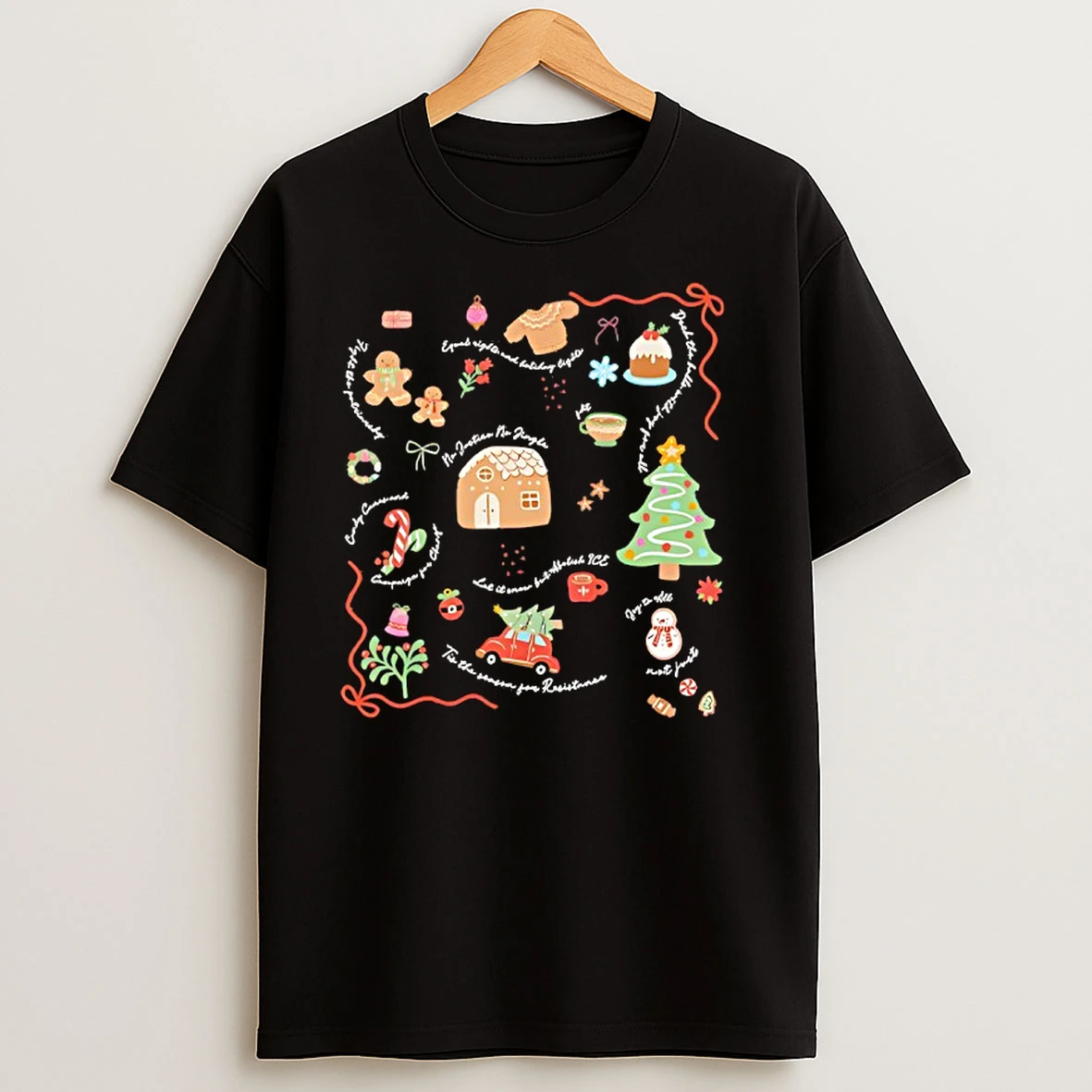 Doodle Liberal Values Holiday Subtle Anti Trump Christmas T Shirts