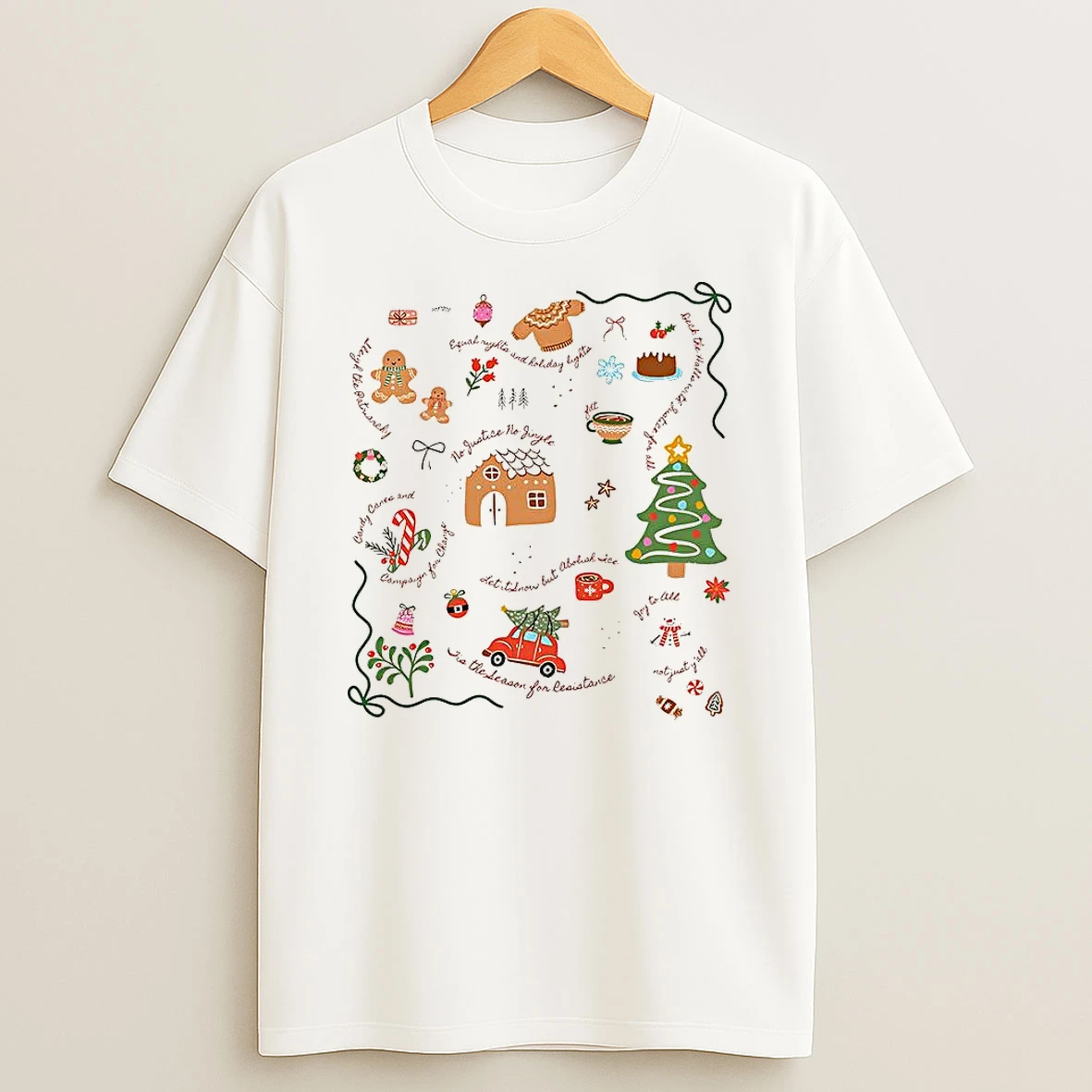 Doodle Liberal Values Holiday Subtle Anti Trump Christmas Satirical Shirts