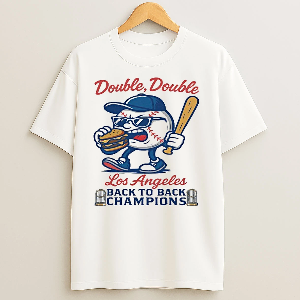 Double Double Los Angeles Dodgers Back To Back World Champions T Shirts