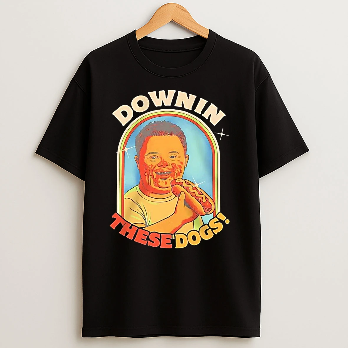 Downin These Dogs Eating Hot Dog T Shirts