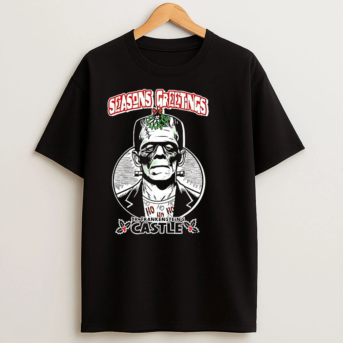 Dr Frankensteins Castle Seasons Greetings Christmas T Shirts