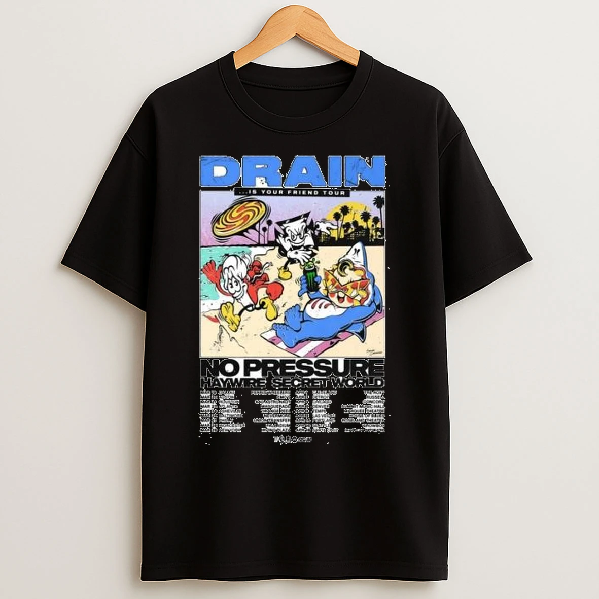 Drain Is Your Friend Tour 2026 Circle Black T Shirts