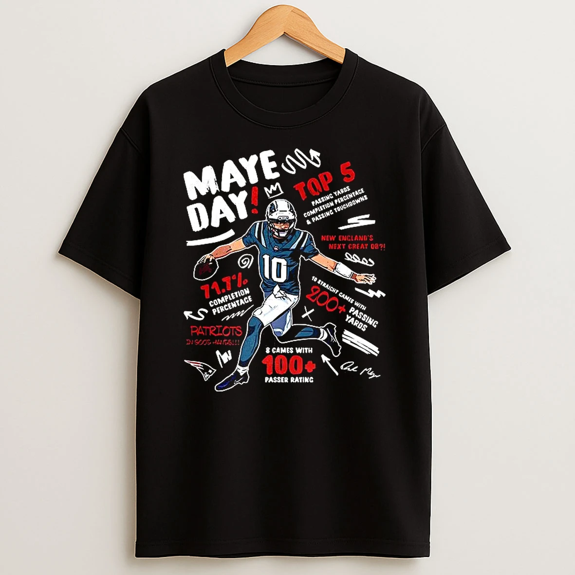 Drake Maye New England Patriots Football Maye Day Graphic Shirts