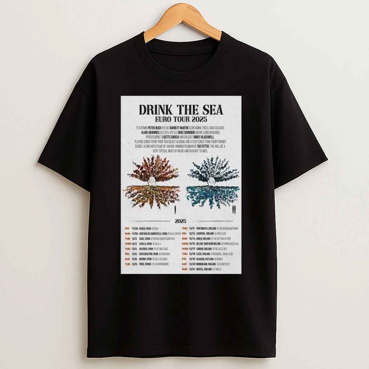 Drink The Sea Europe Tour 2025 Circle Black T Shirts