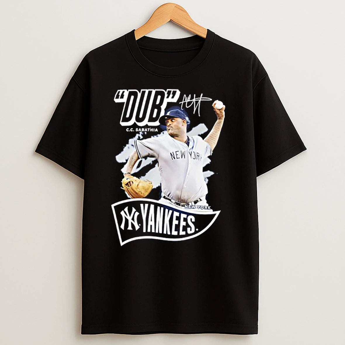 Dub Cc Sabathia New York Yankees Retired Player Nickname Signature T Shirts