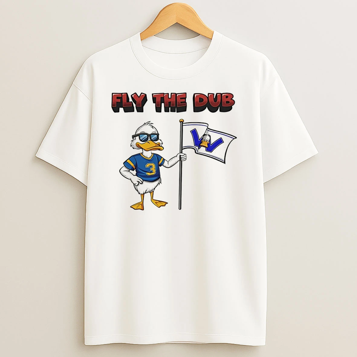 Ducks Sports Fly The Dub Blue Mascot T Shirts