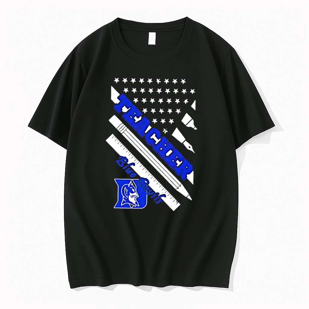 Duke Blue Devils X Teacher American Flag Shirts