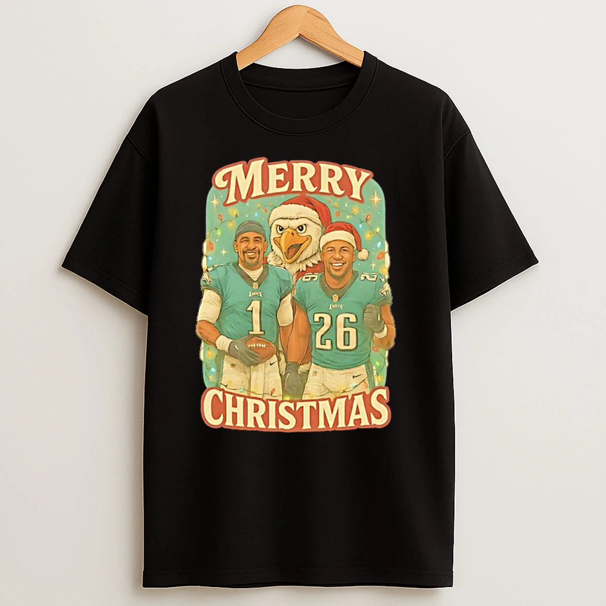Eagles Jalen Hurts And Saquon Barkley Merry Christmas T Shirts