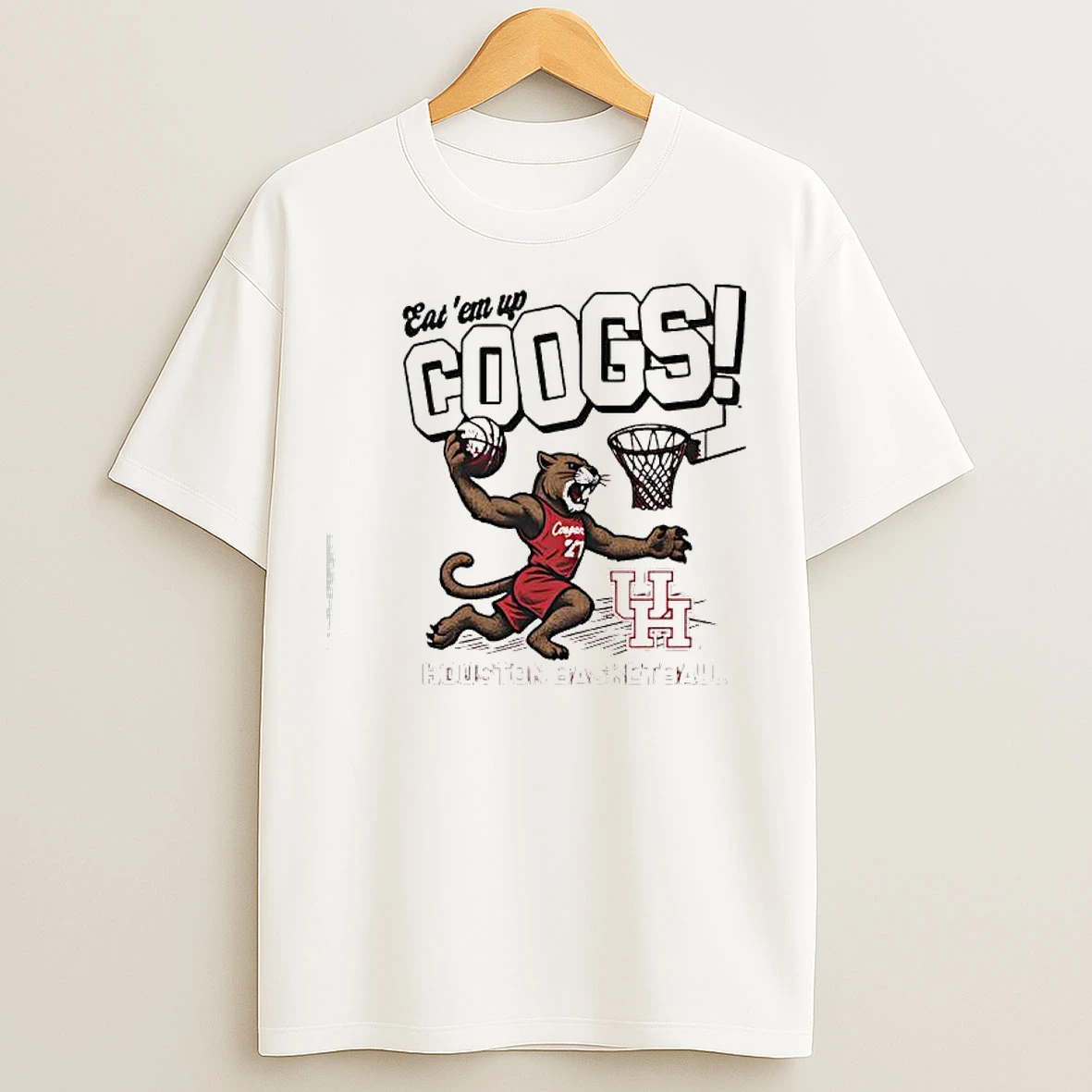 Eat Em Up Coogs Slam Dunk Houston Basketball Mascot T Shirts
