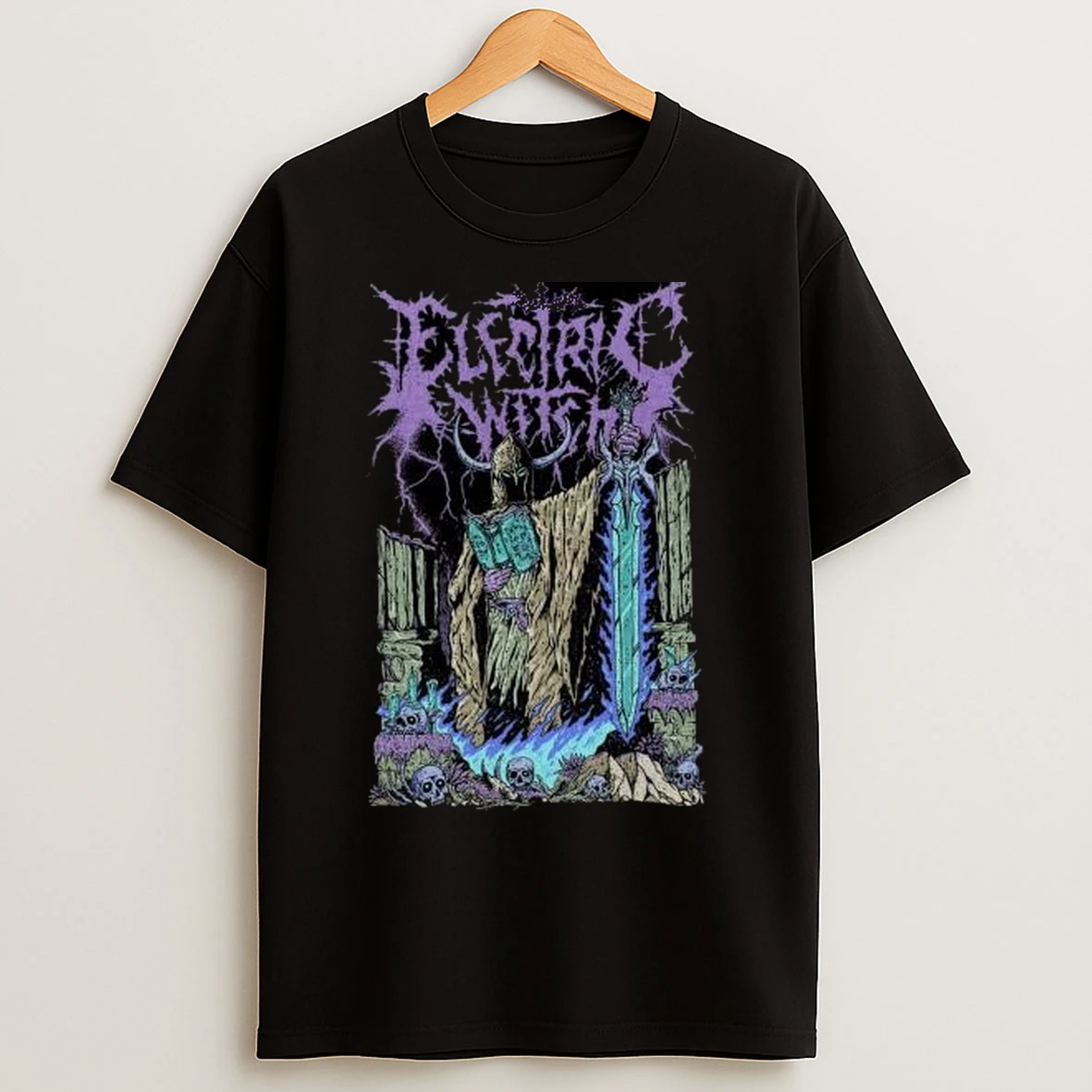 Electric Sword Sorcery Circle Black T Shirts