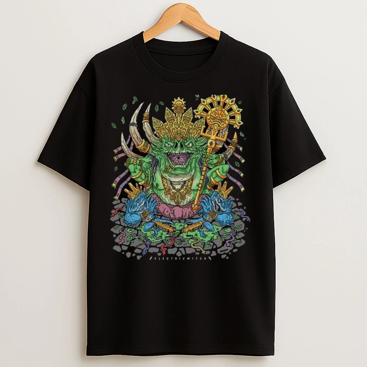 Electric Toad Seer Circle Black T Shirts