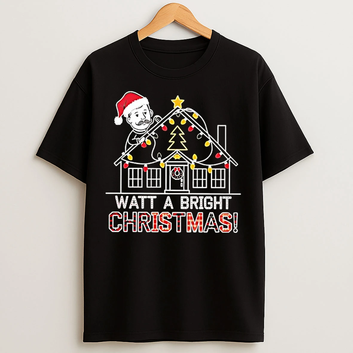 Electrician Watt A Bright Christmas Lights Graphic T Shirts