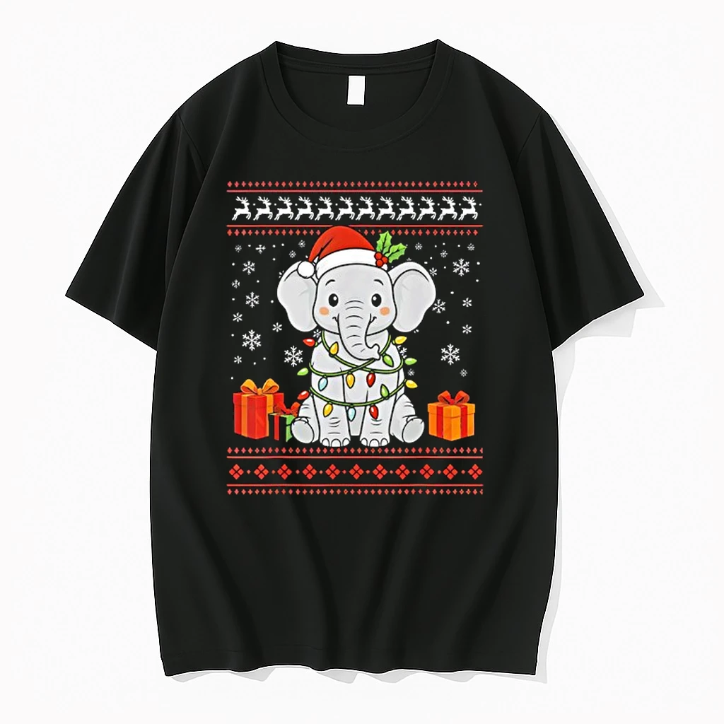 Elephant Merry Christmas Gift Light Ugly Shirts