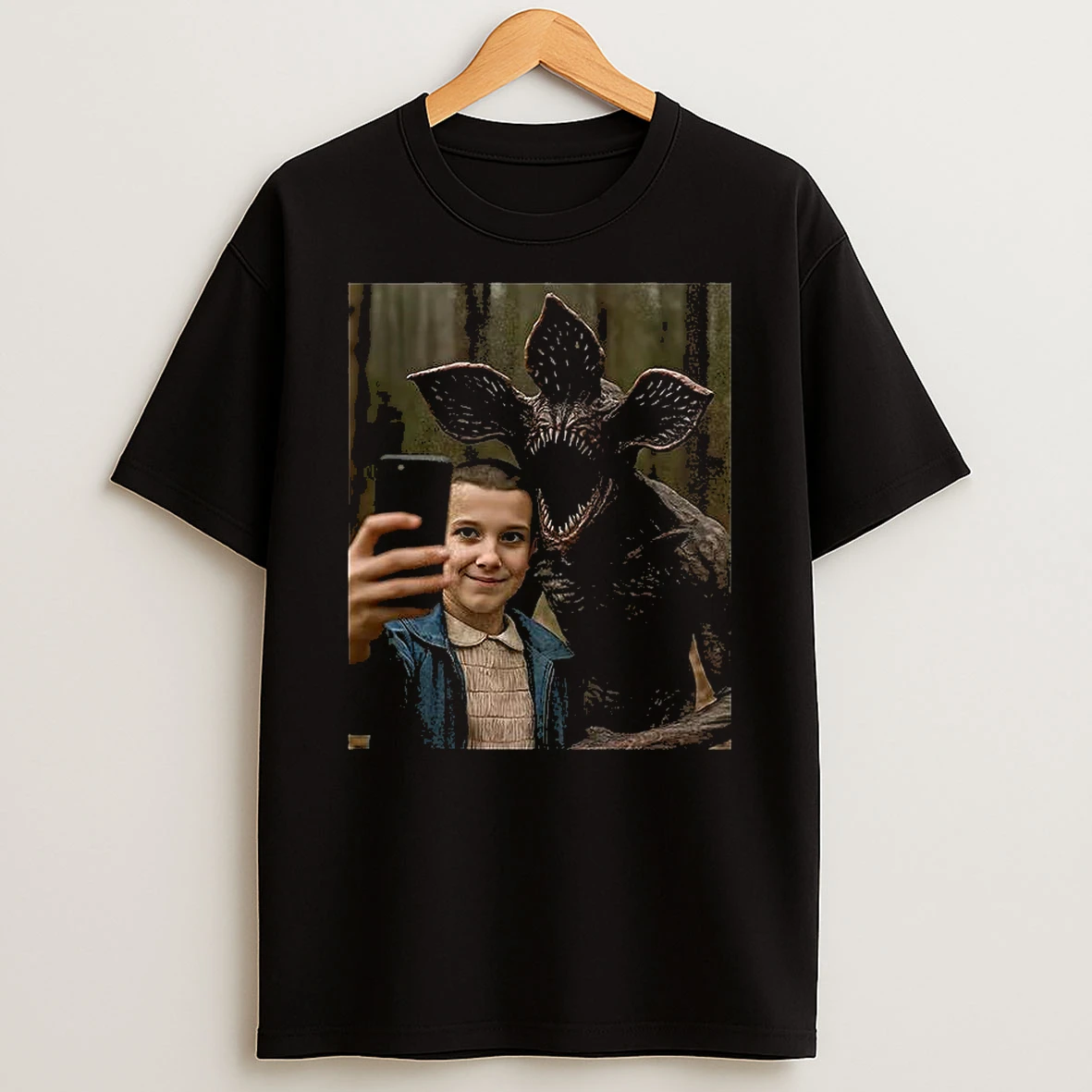 Eleven And The Demogorgon Stranger Things Selfie Meme Shirts