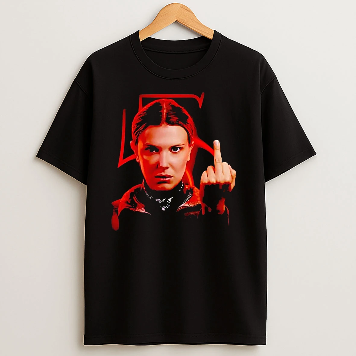 Eleven Middle Finger Stranger Things 5 T Shirts