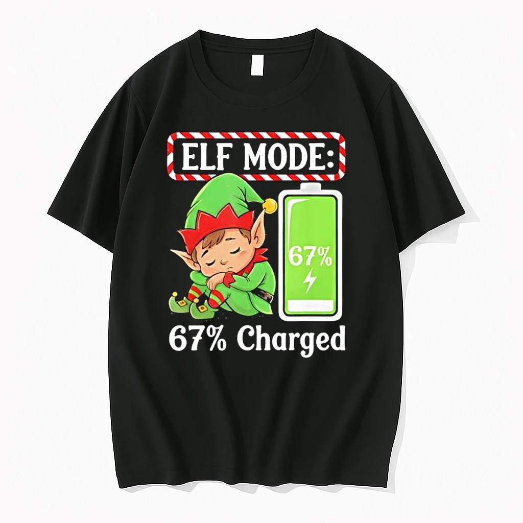 Elf Mode 67 Charged Funny Christmas Shirts