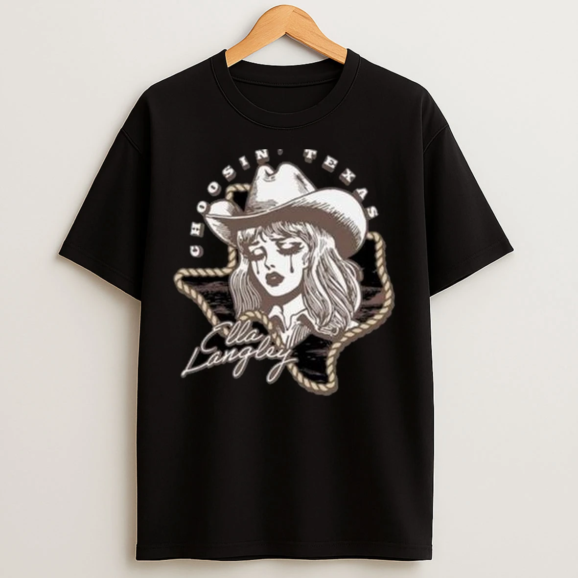 Ella Langley Choosin Texas Circle Black T Shirts