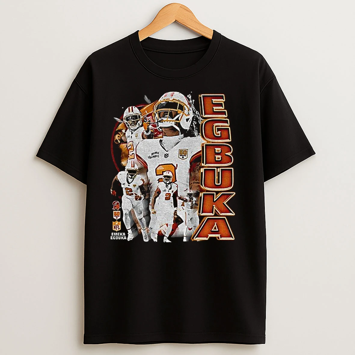 Emeka Egbuka Tampa Bay Buccaneers Nfl Football 2025 Graphic T Shirts