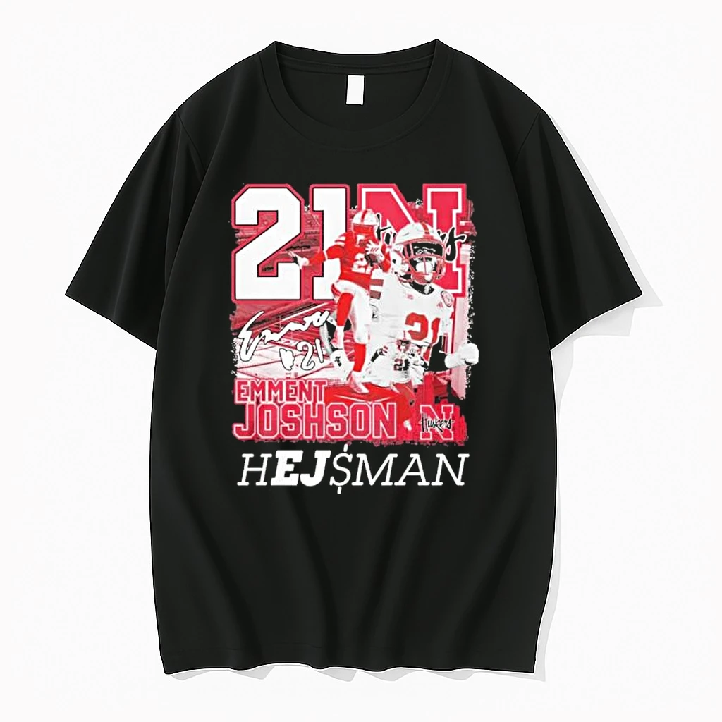 Emmett Johnson Nebraksa Heisman Signatrue Shirts