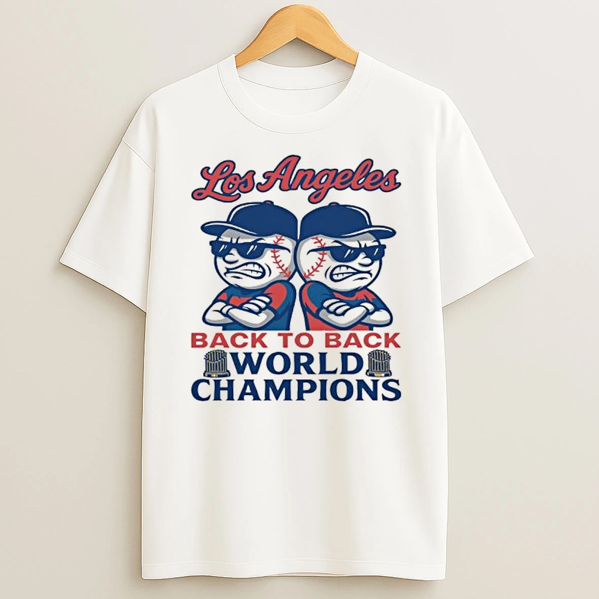 Emoji Los Angeles Dodgers Back To Back World Champions Shirts