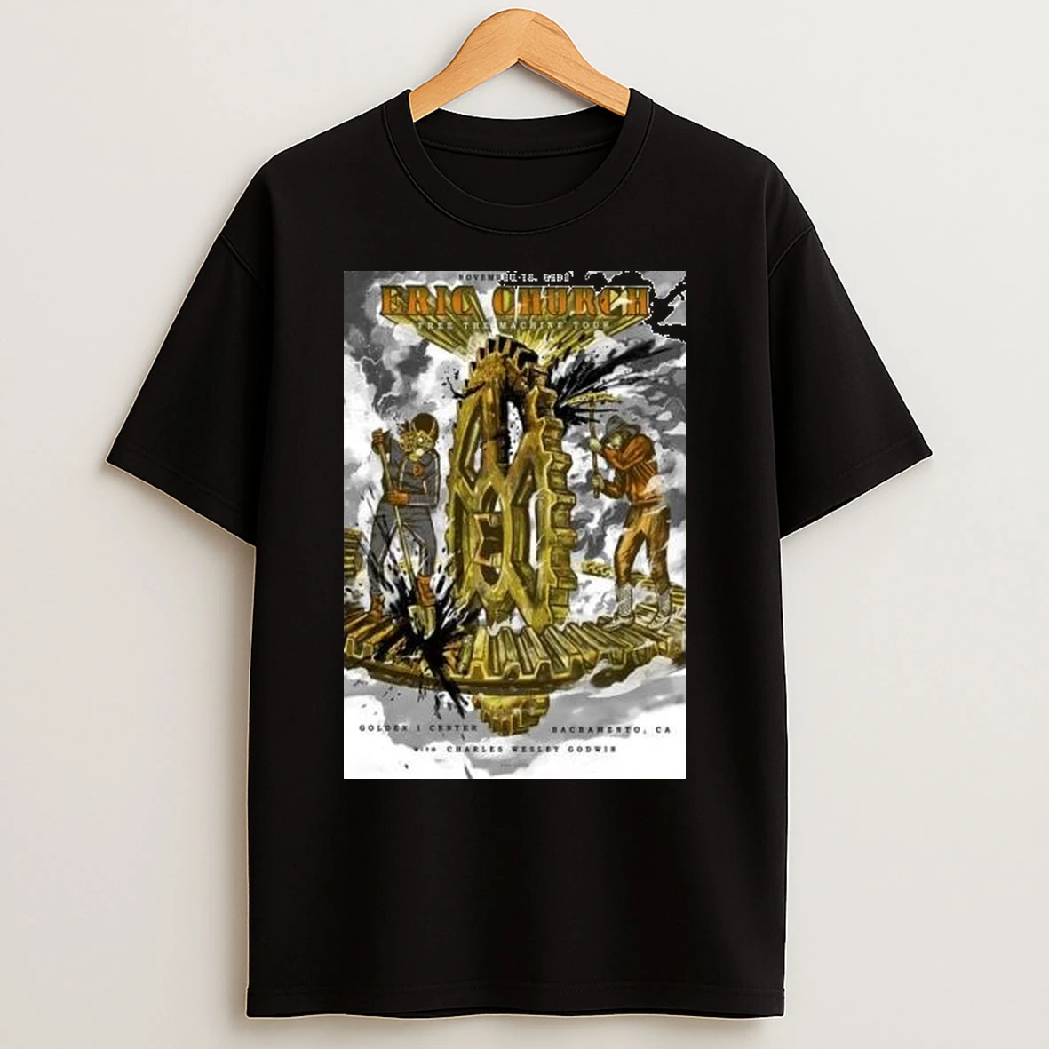 Eric Church At Golden 1 Center In Sacramento Ca On Nov 13 2025 Circle Black T Shirts
