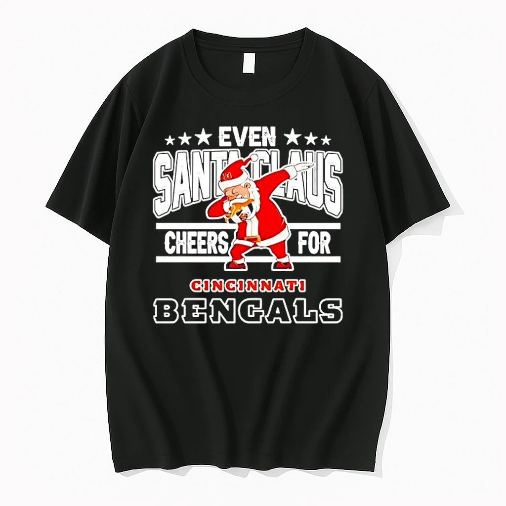 Even Santa Claus Cheers For Cincinnati Bengals Christmas 2025 Shirts