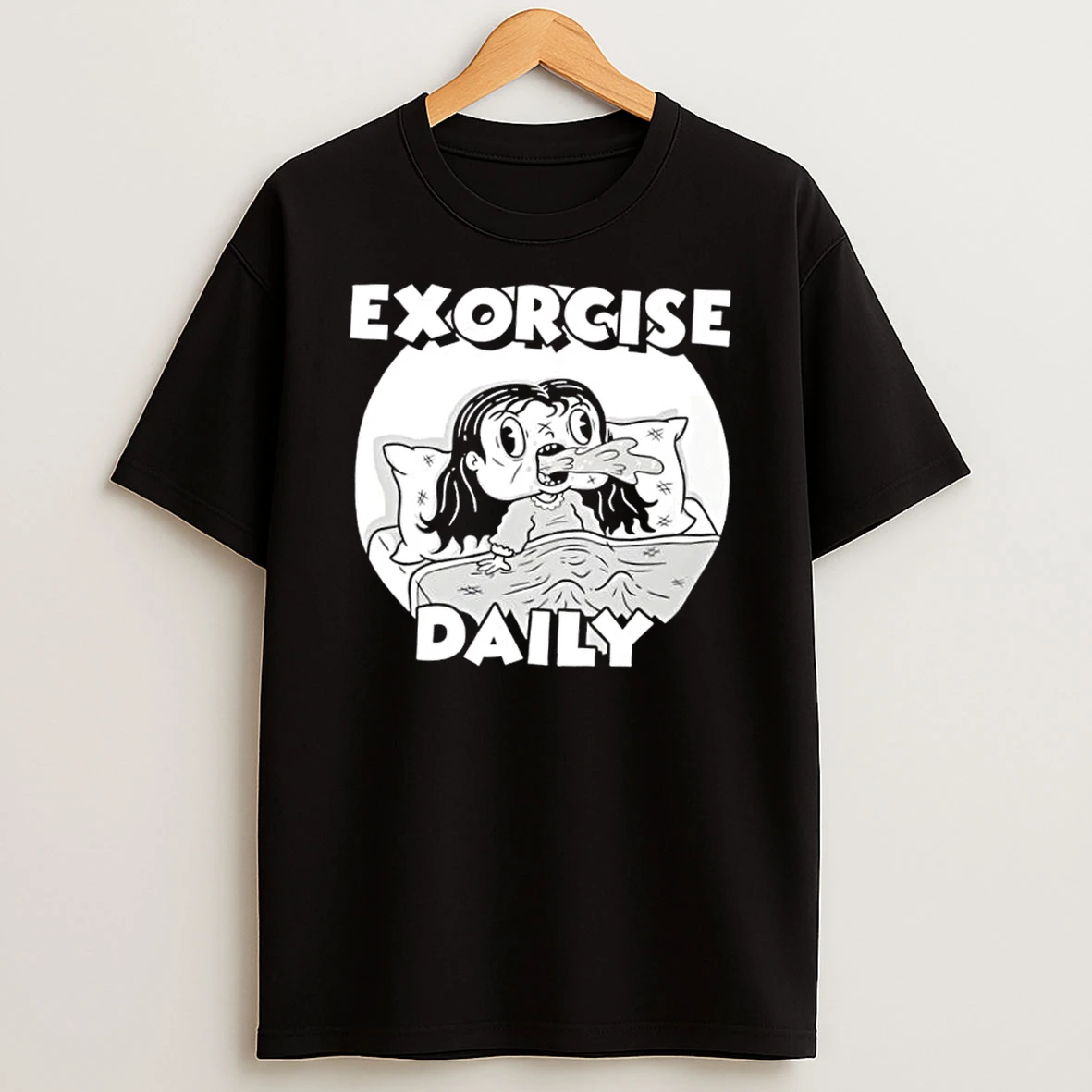 Exorcise Daily Cartoon Horror Parody Shirts