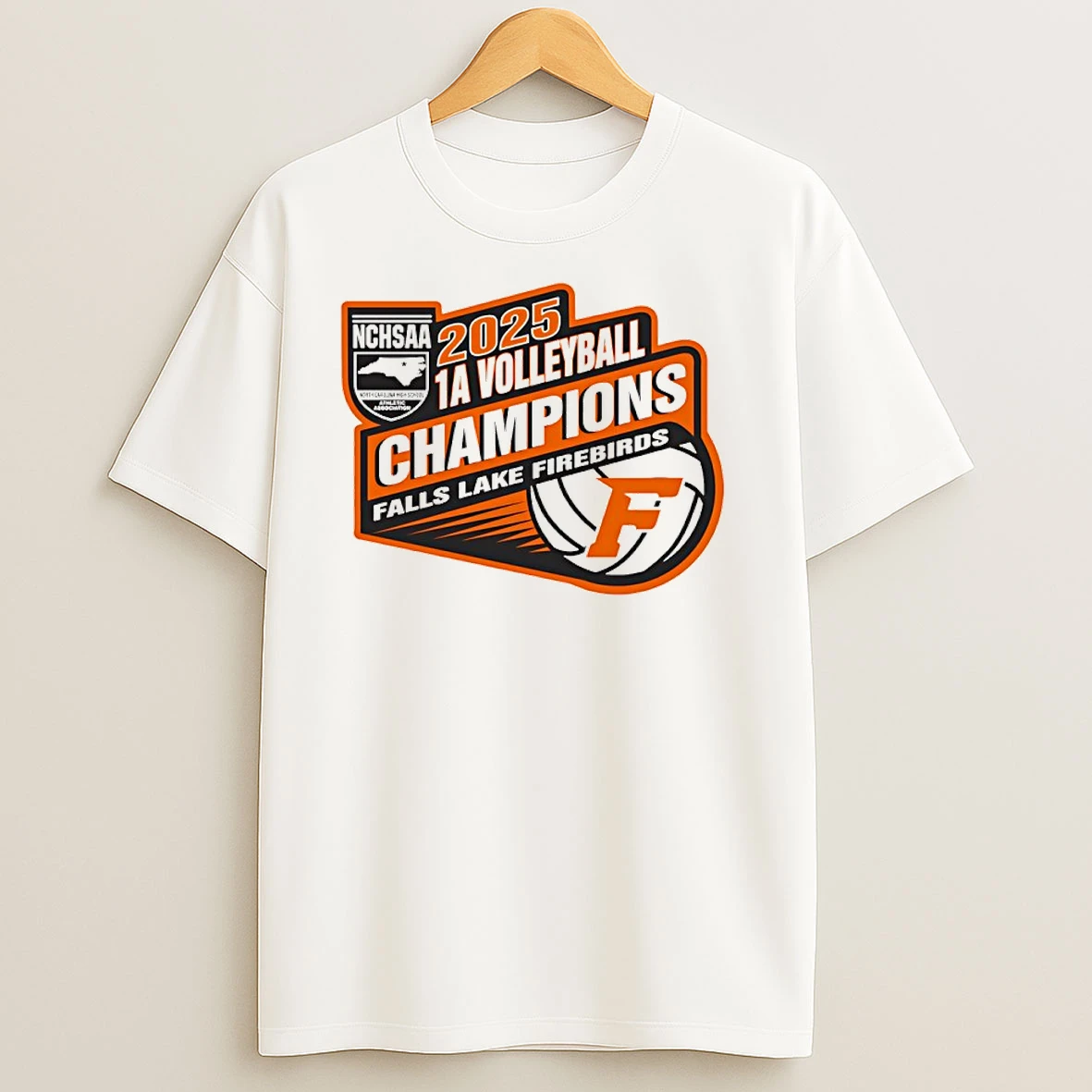 Falls Lake Firebirds 2025 Nchsaa 1a Volleyball Champions T Shirts