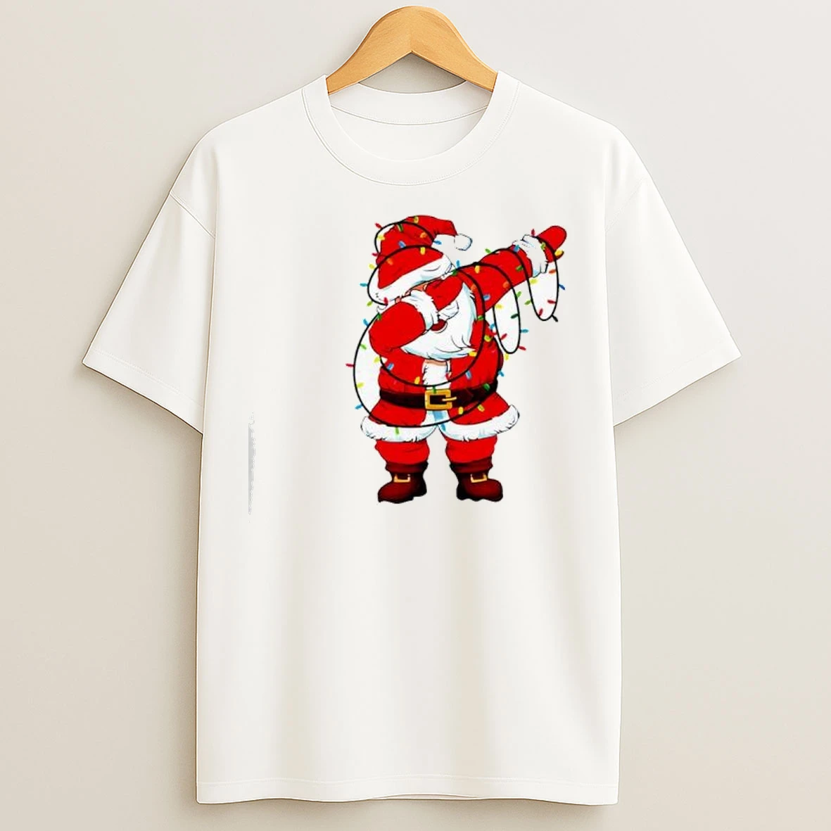 Family Xmas Dabbing Santa Christmas Lights Snow T Shirts