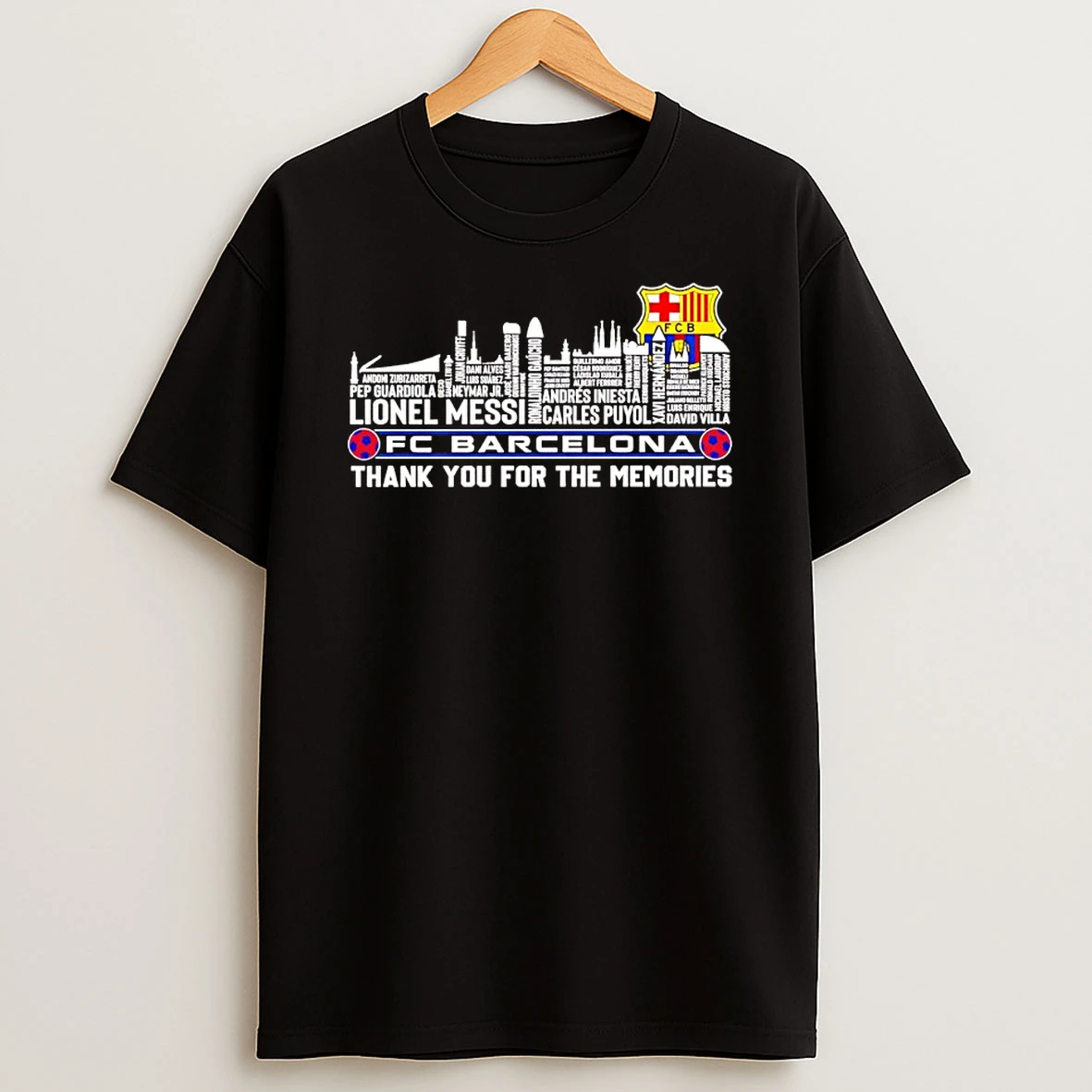 Fc Barcelona Thank You For The Memories Player Name City Skyline Shirts