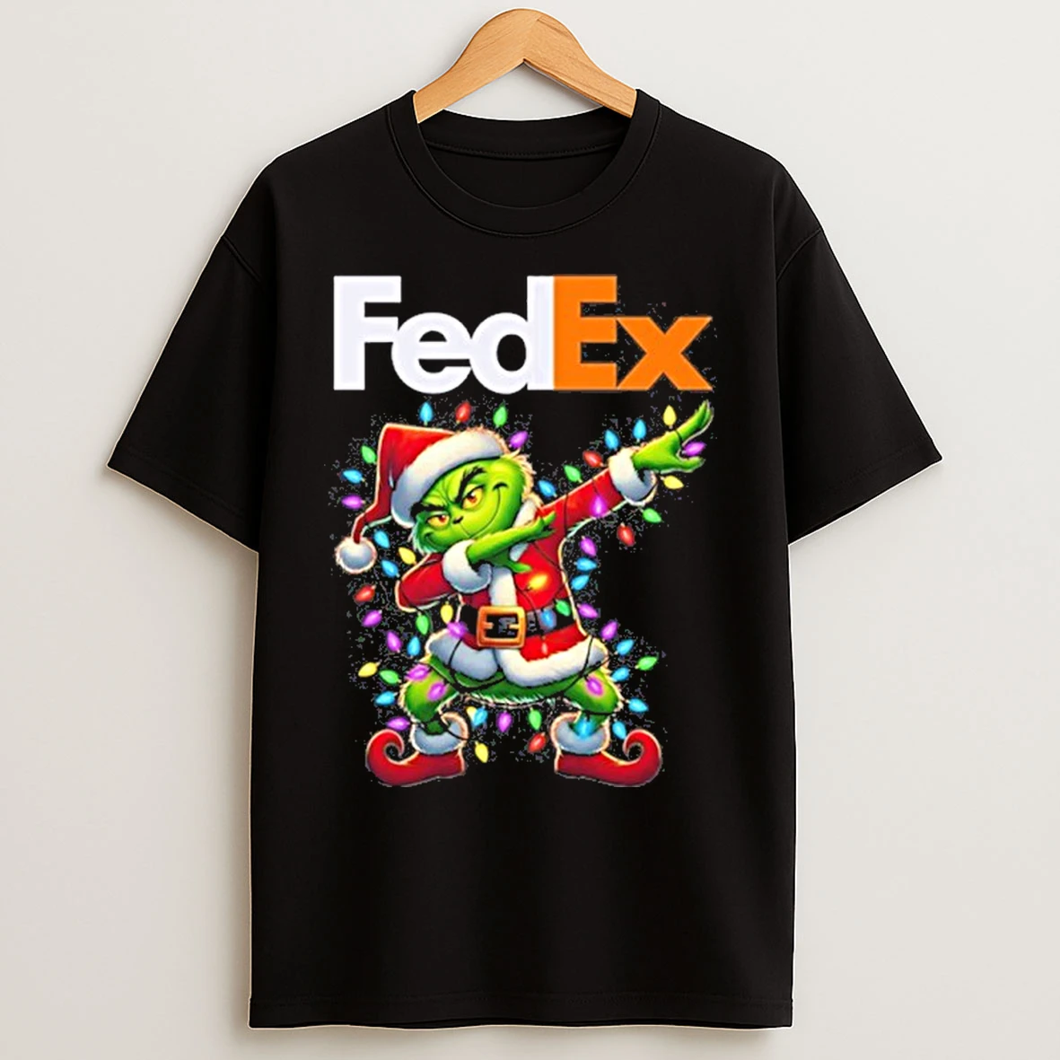 Fedex Logo X Grinch Dabbing Light Christmas T Shirts