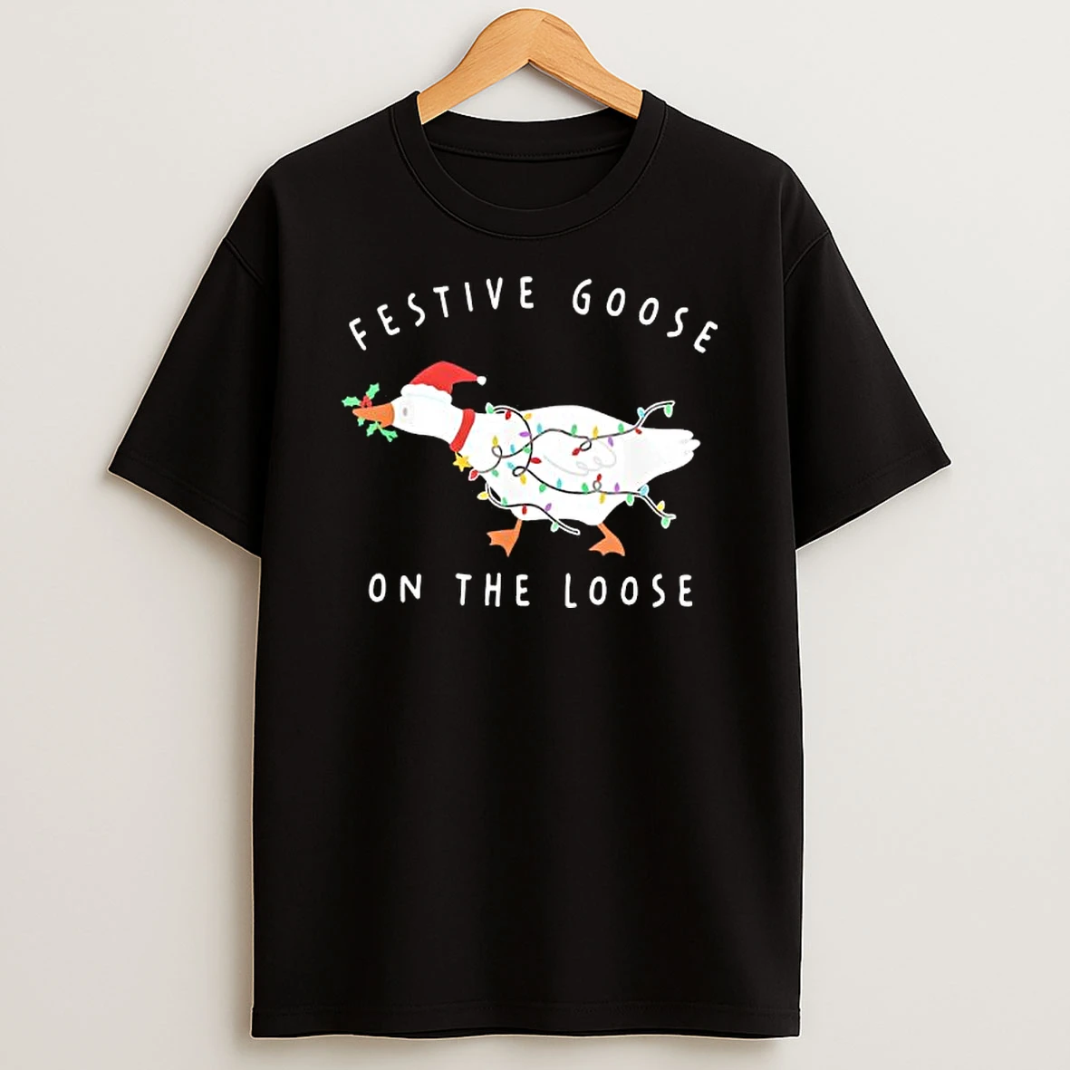 Festive Goose On The Loose Christmas Shirts