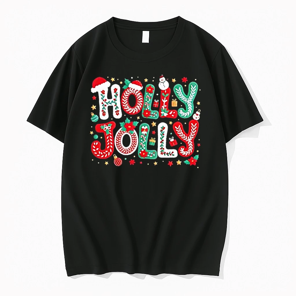 Festive Holly Jolly Christmas Faux Yarn Shirts