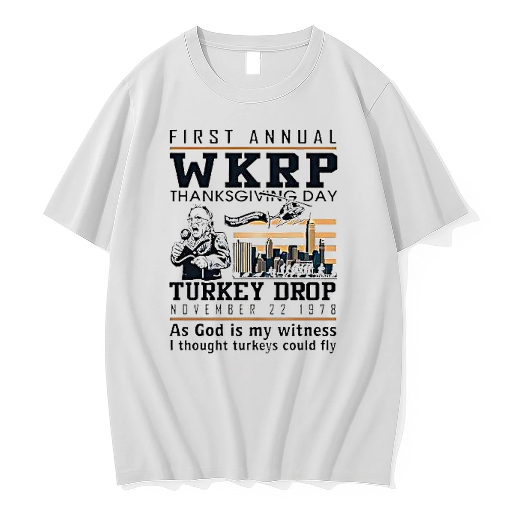 First Annual Wkrp Thanksgiving Day Turkey Drop November 22 1978 As God Is My Witness I Thought Turkeys Could Fly Shirts