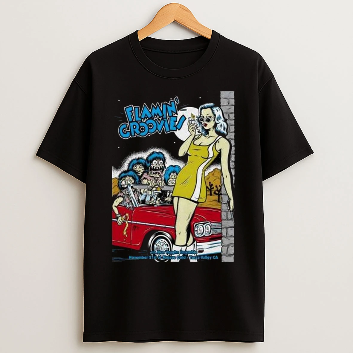 Flamin Groovies And Ben Vaughn Ensemble Yucca Valley Ca November 21 2025 Circle Black T Shirts