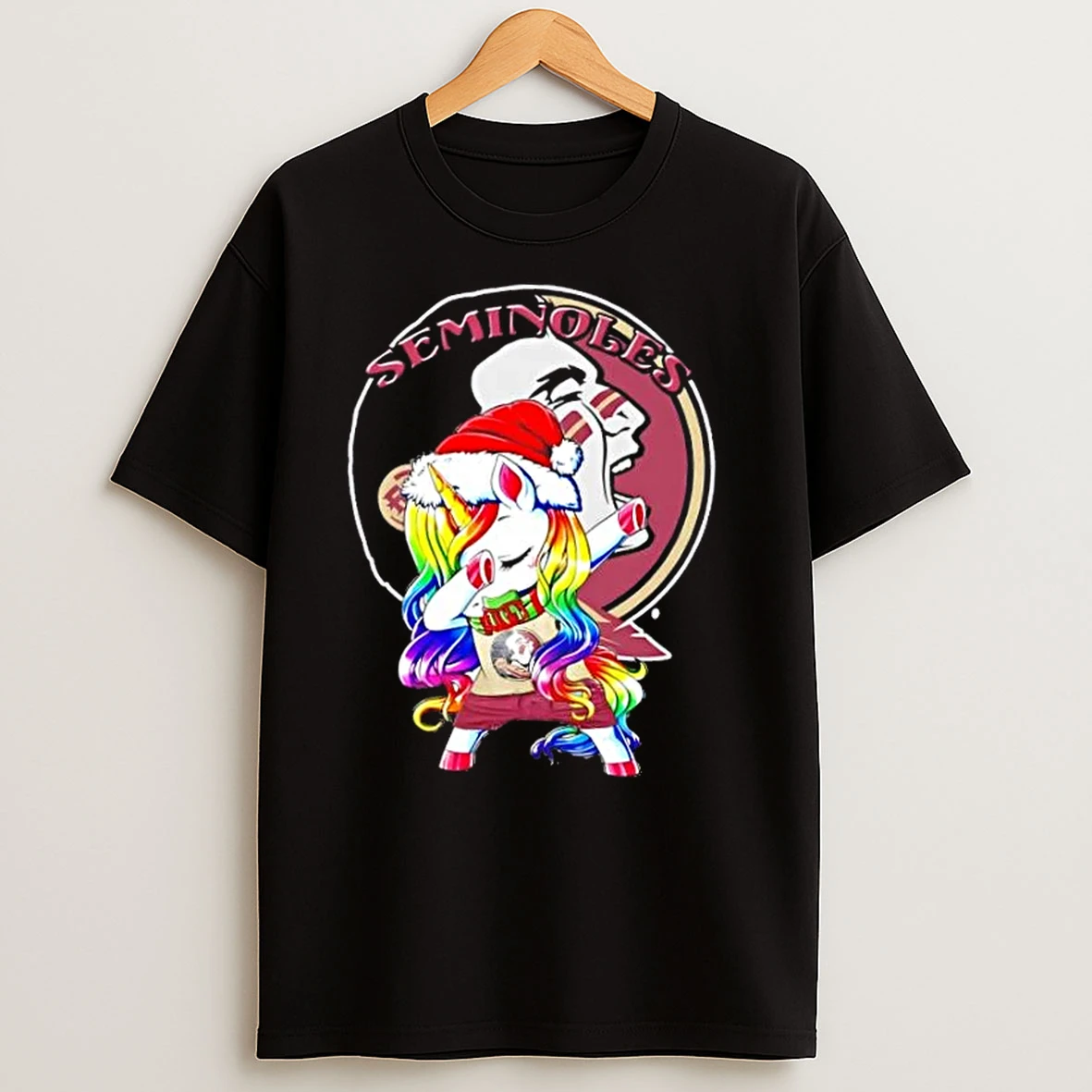 Florida State Seminoles Football X Unicorn Santa Hat Dabbing Merry Christmas T Shirts