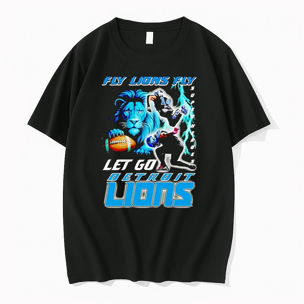 Fly Lions Fly Lets Go Detroit Lions Amon Ra St Brown Super Heroes Shirts
