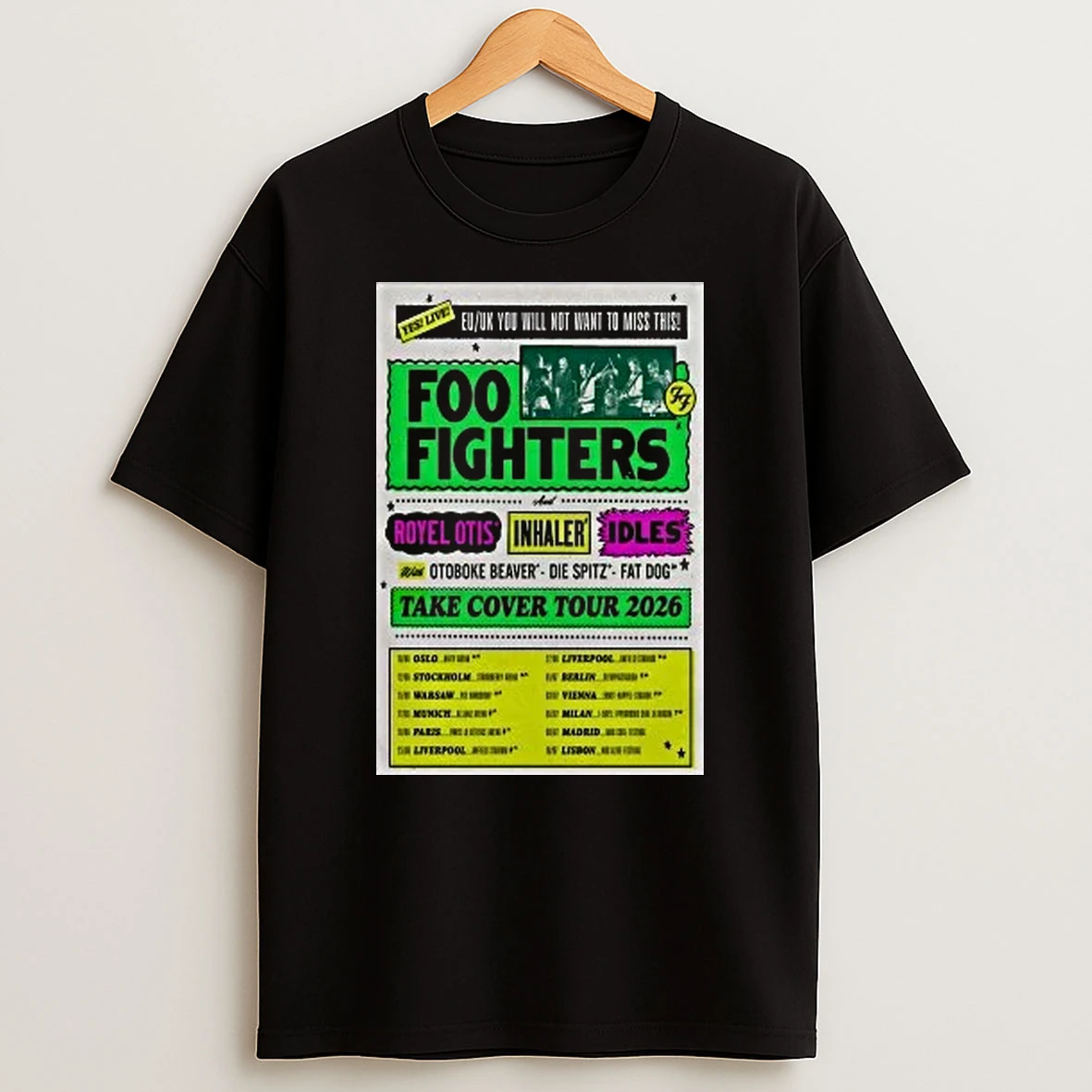 Foo Fighters Take Cover 2026 Shows Shirts