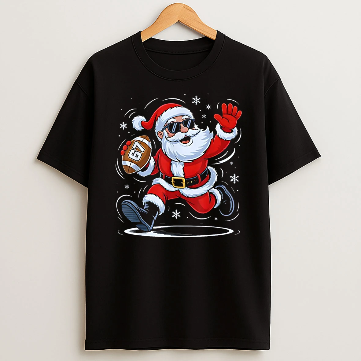 Football Santa 67 Christmas Xmas Holiday Shirts