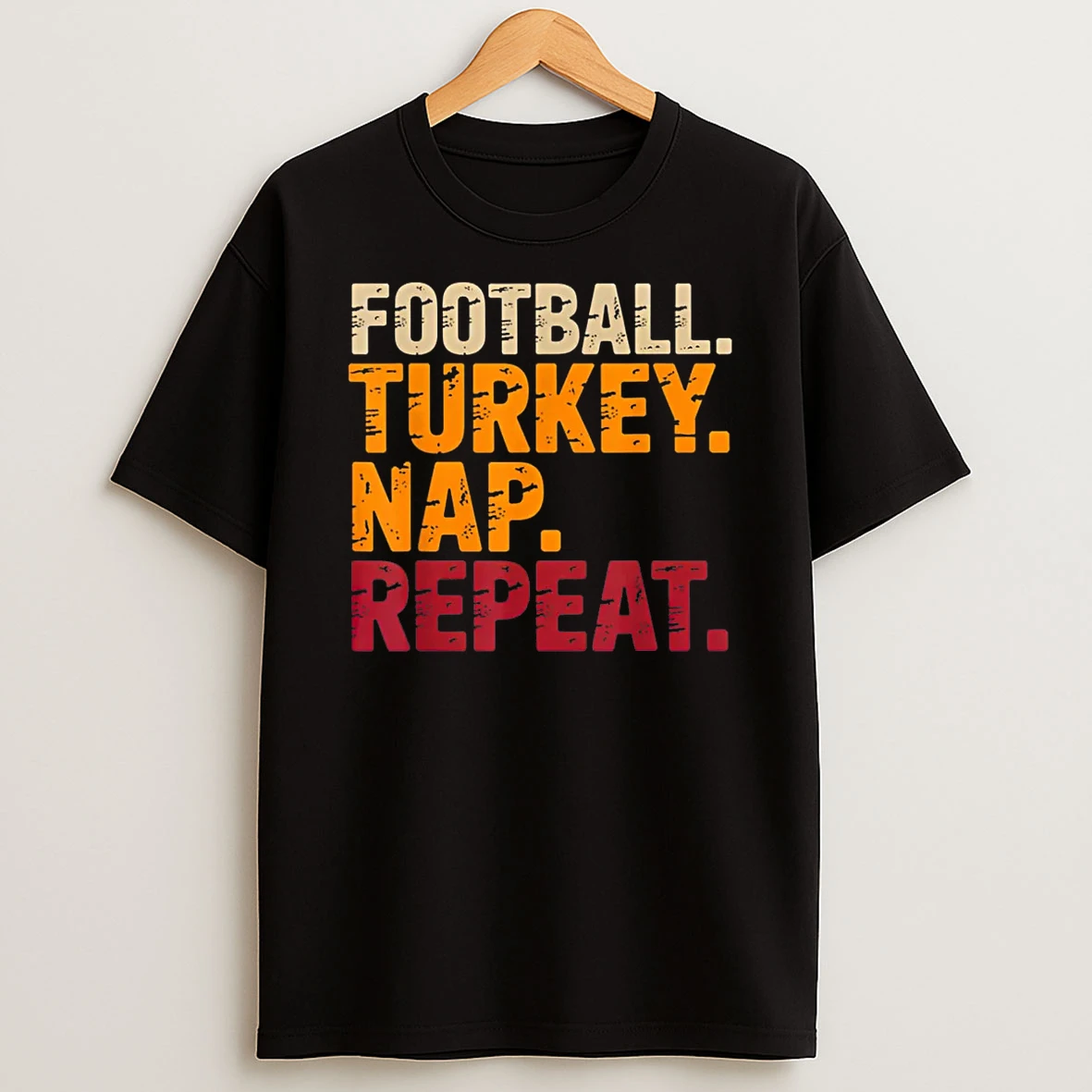 Football Turkey Nap Repeat Funny Thanksgiving Costume Shirts