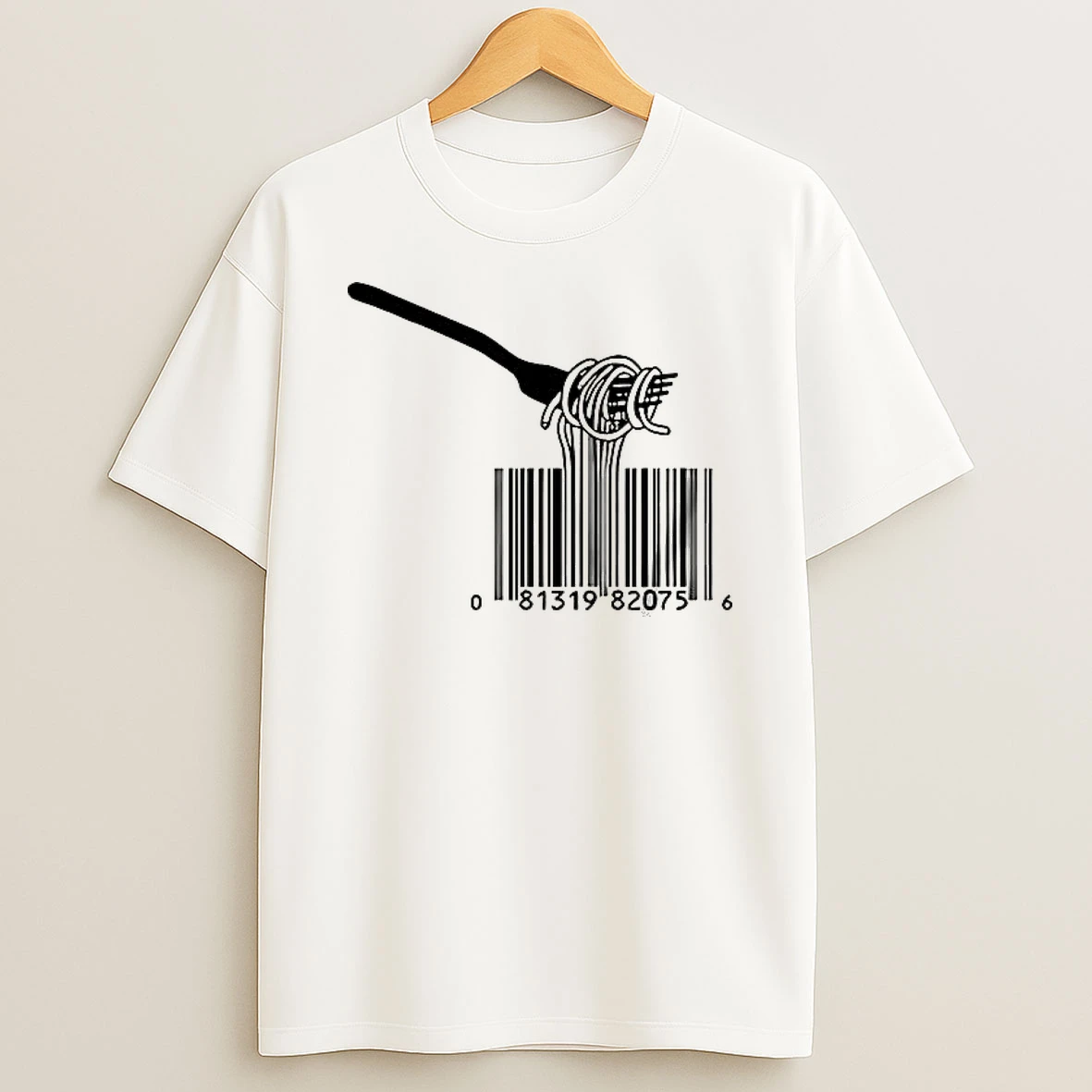 Fork Twisting Spaghetti Barcodes Shirts