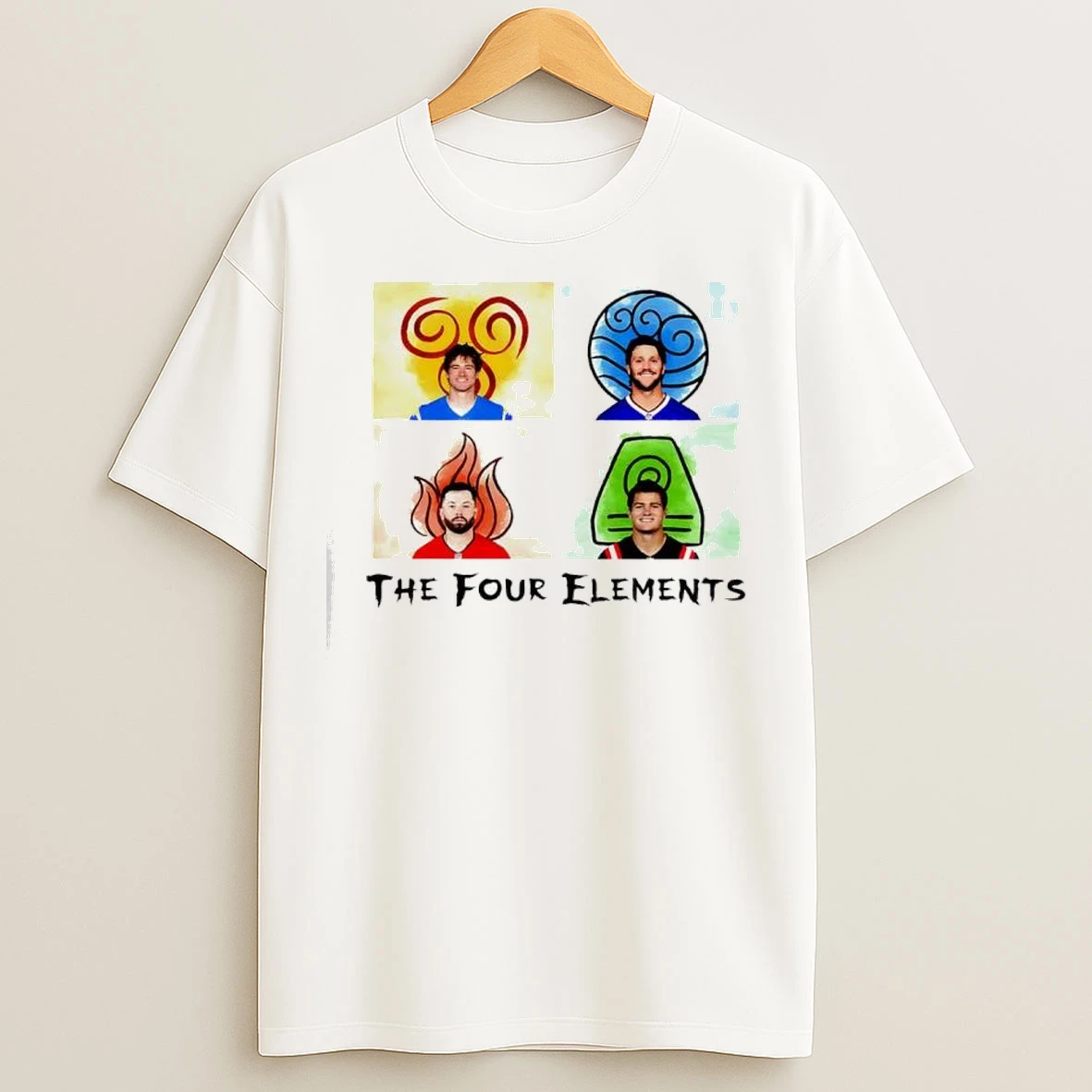Four Quarterbacks Elements New England Patriots T Shirts