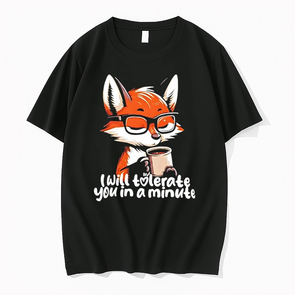 Fox Coffee Morning Mood I Will Tolerate You In A Minute Shirts