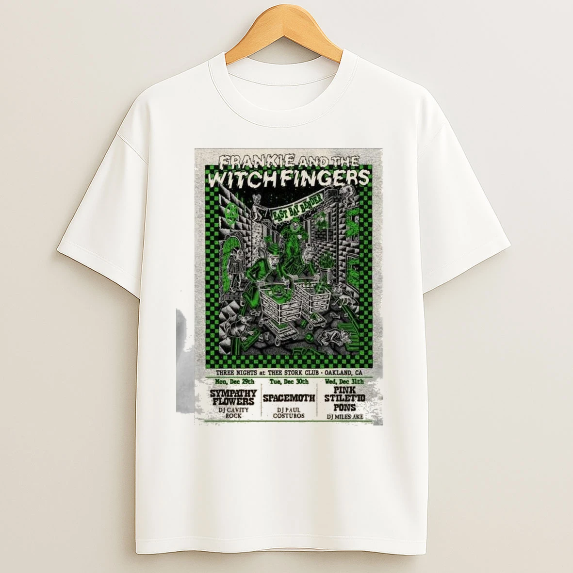 Frankie And The Witch Fingers Dec 29 31 2025 At Thee Stork Club In Oakland Ca T Shirts
