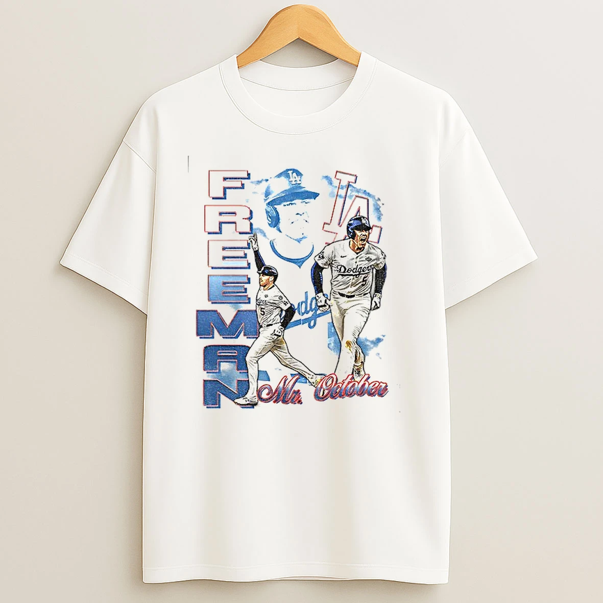 Freddie Freeman Mr October Los Angeles Dodgers Mlb Baseball Graphic Vintage T Shirts