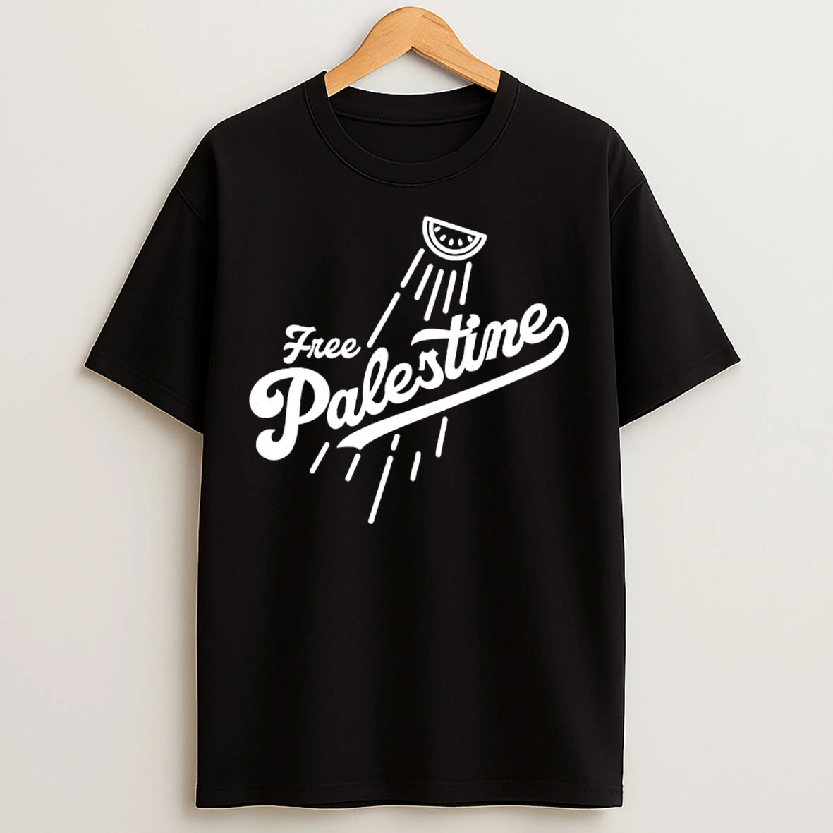 Free Palestine X Los Angeles Dodgers Watermelon Logo T Shirts
