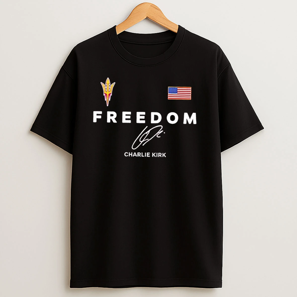 Freedom Charlie Kirk X Arizona State Sun Devils Its All About Jesus 2 Sided T Shirts