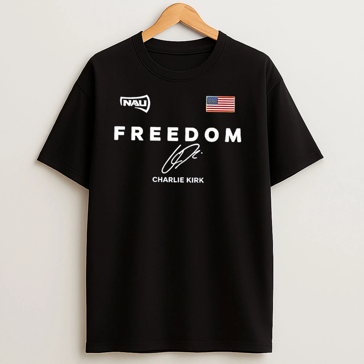 Freedom Charlie Kirk X Northern Arizona Lumberjacks Its All About Jesus 2 Sided T Shirts