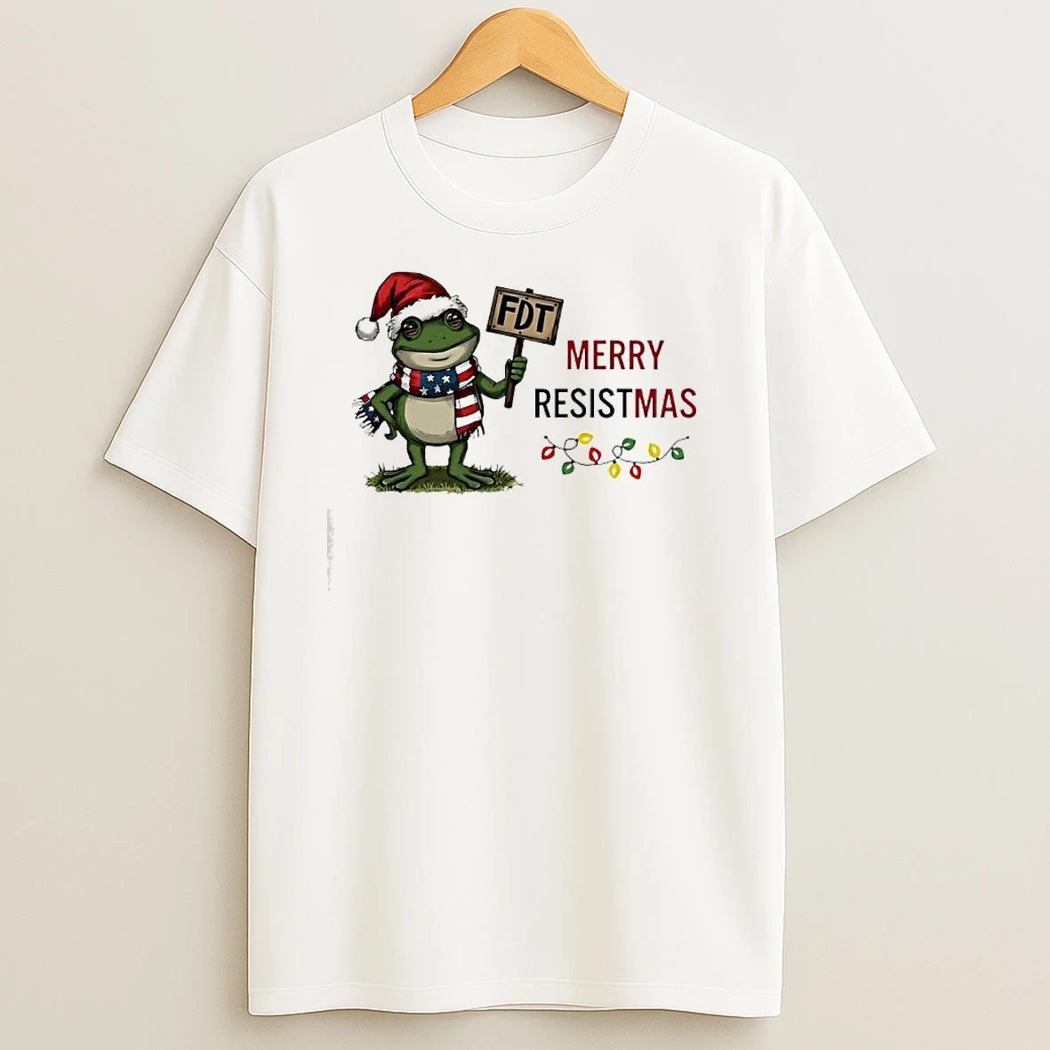 Frog American Santa Hat Merry Resistmas Fdt T Shirts