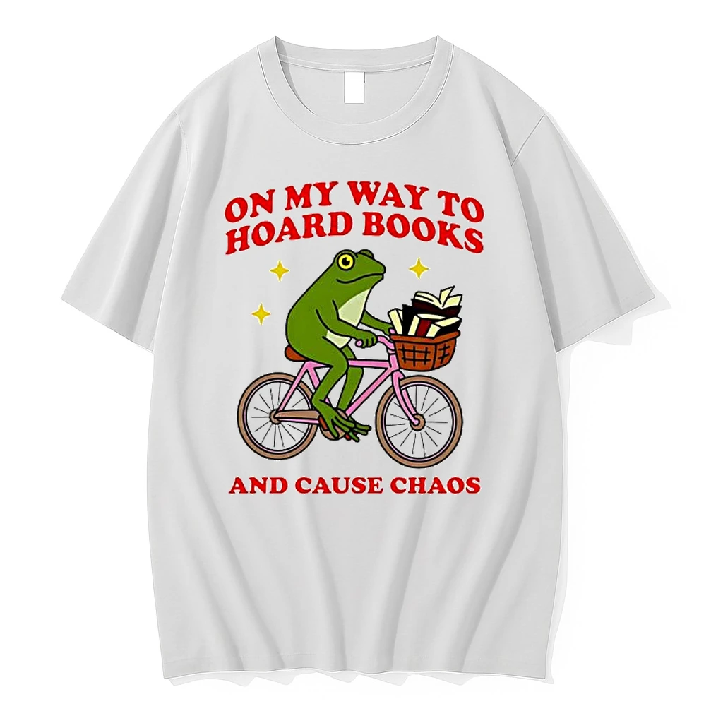 Frog Bicycle On My Way To Hoard Books And Cause Chaos Shirts